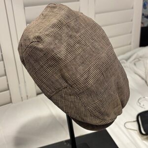 Brown Plaid Flat Cap, newsboy chat
